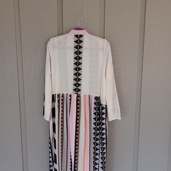 Anthropologe Devotion Twins Long Sleeve Dress Size M Women Boho Cotton Pockets - Picture 7 of 14